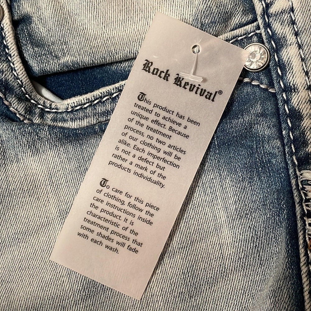 Rock Revival Light Blue Cropped Jeans Size 29 NWT - Picture 9 of 9
